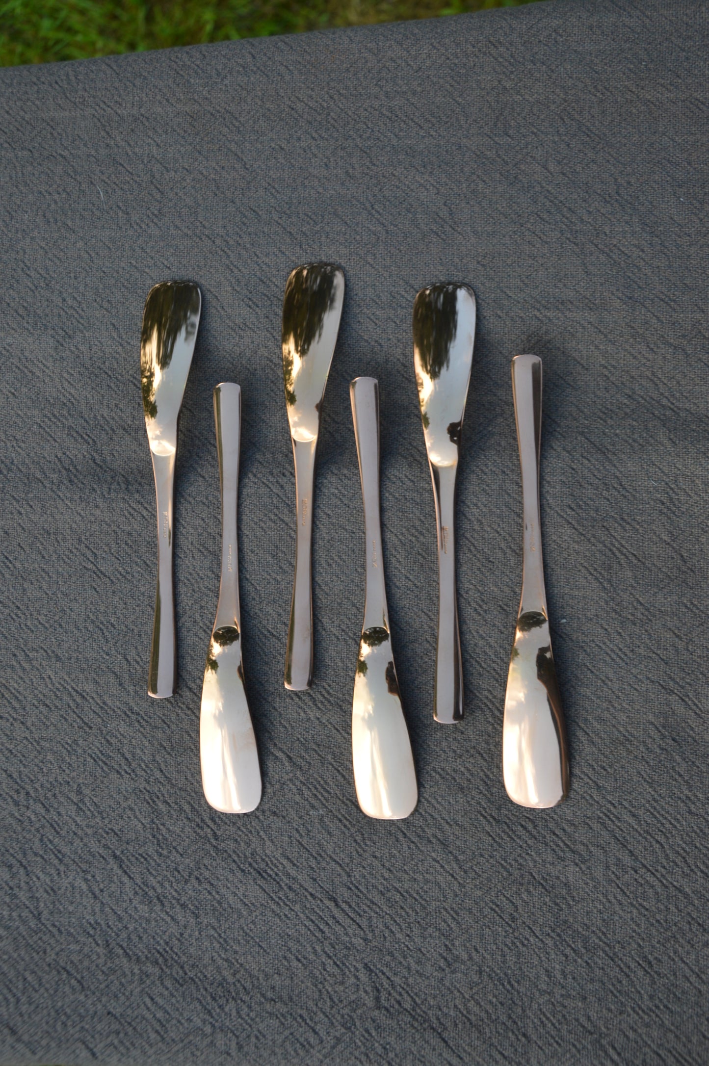 Guy Degrenne Set of Six Spoons Boxed Copper Stainless Steel Amuse Bouche Spatules