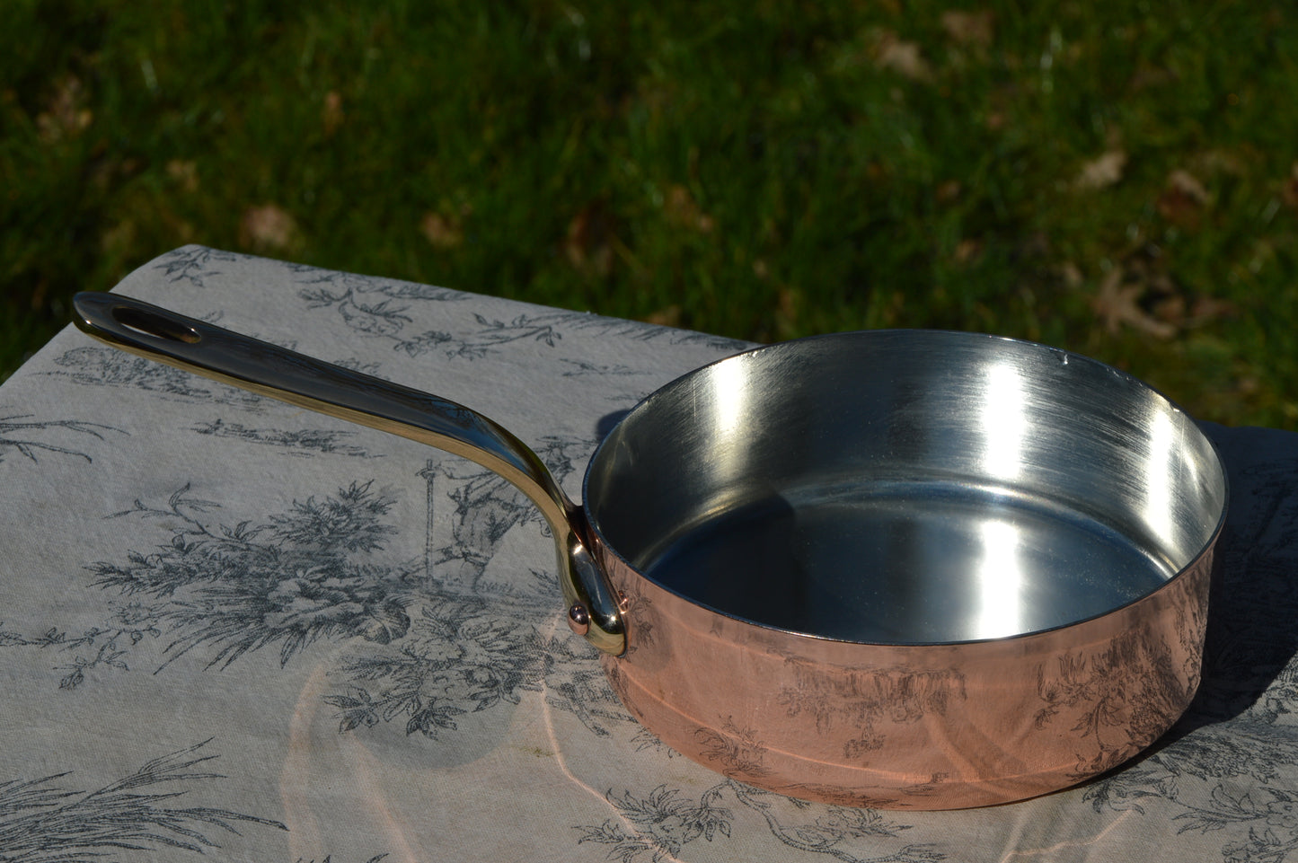 Chomette Favor Copper Saute 16cm 6 1/4 " Sauté French Vintage 1.5mm Good Sized New Hand Wiped Tin Heavy Quality Solid Pan Bronze Handle