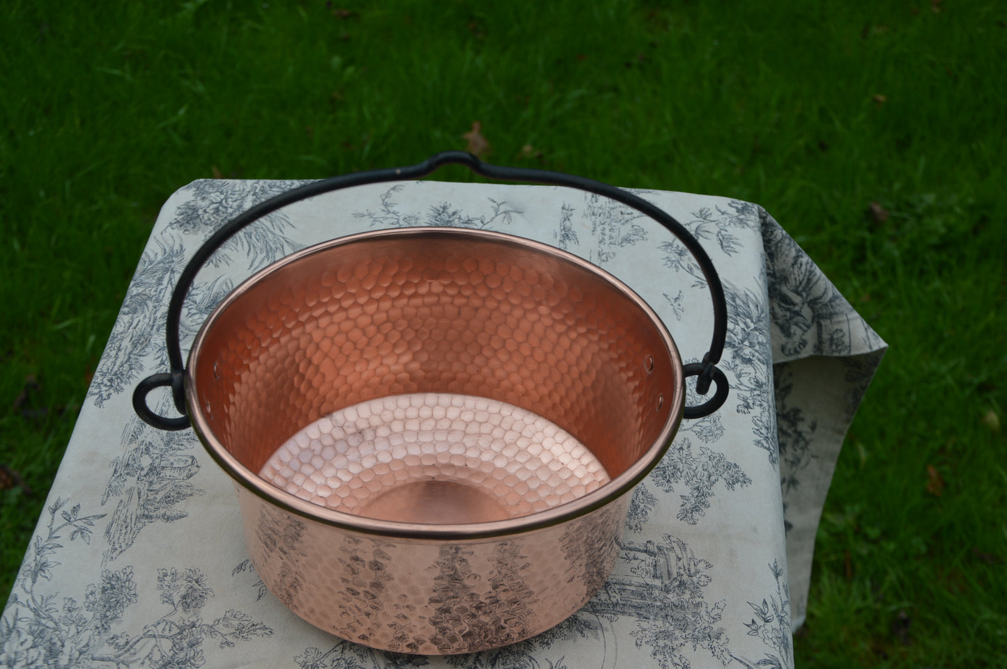 Jam Cauldron Jam Pan French Vintage Copper Apple Butter Jelly Preserves Cauldron Pot Normandy Kitchen Copper Chaudron Slightly Rounded Base