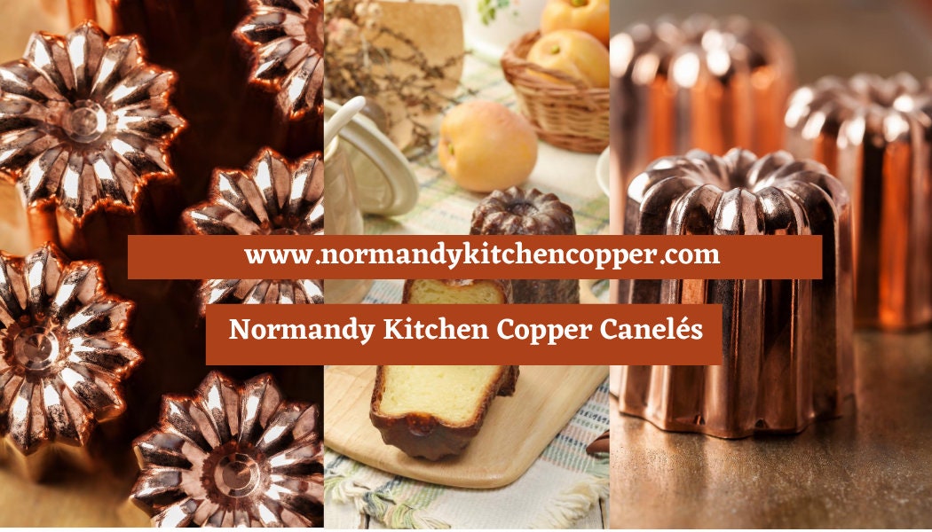6 Six Copper Caneles Large NKC 5.5 cm 2 1/8" Canelés Made in France Bordeaux Bordelais Cake Molds Normandy Kitchen 5.5cm French Cake Moulds