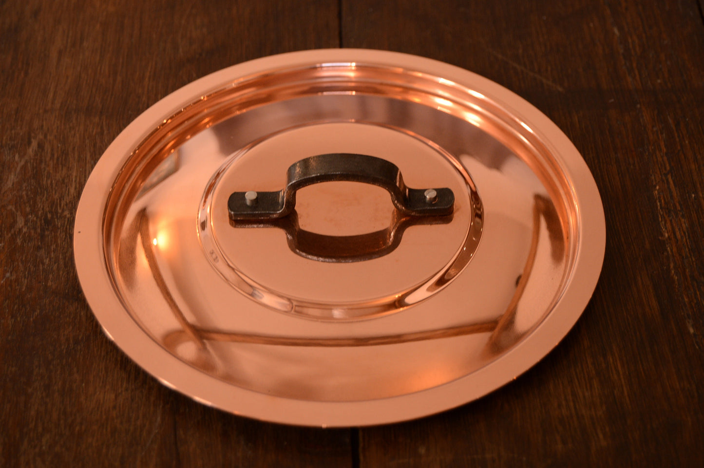 New NKC 16cm Normandy Kitchen Copper Pan Lid Made in France Fitted Copper Pan Lid Pan Quality 6 1/4" Iron Handle Tin Lined New Copper