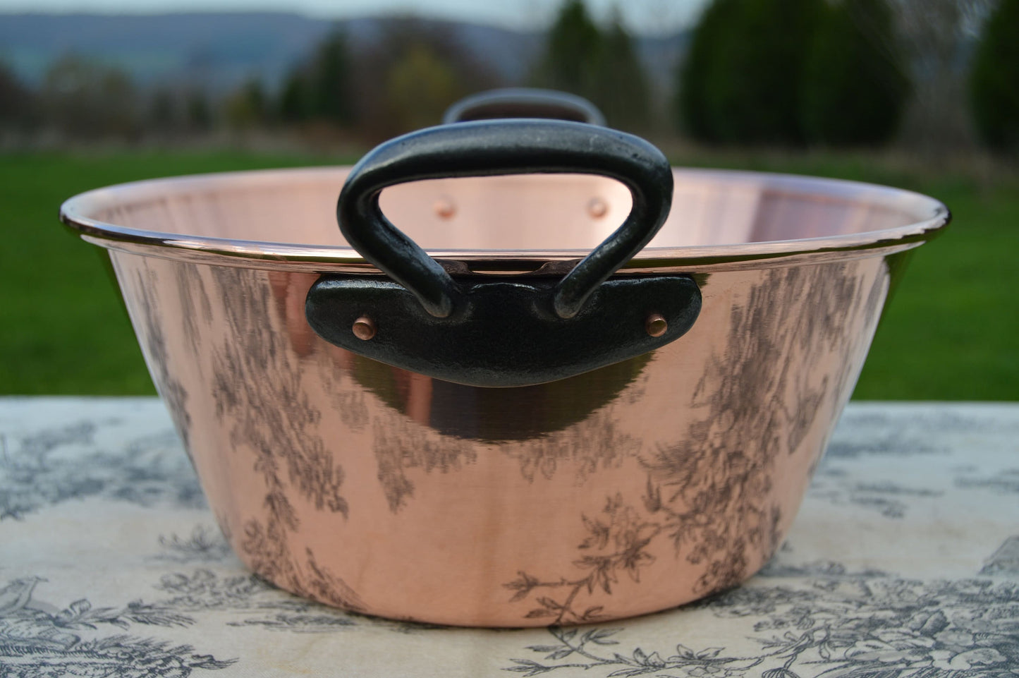 New NKC 28cm Copper Jam Pan Set Ecumoire and Louche NKC Normandy Kitchen Copper Jam Jelly 28cm 11" Rolled Top Iron Handles Skimmer Ladle