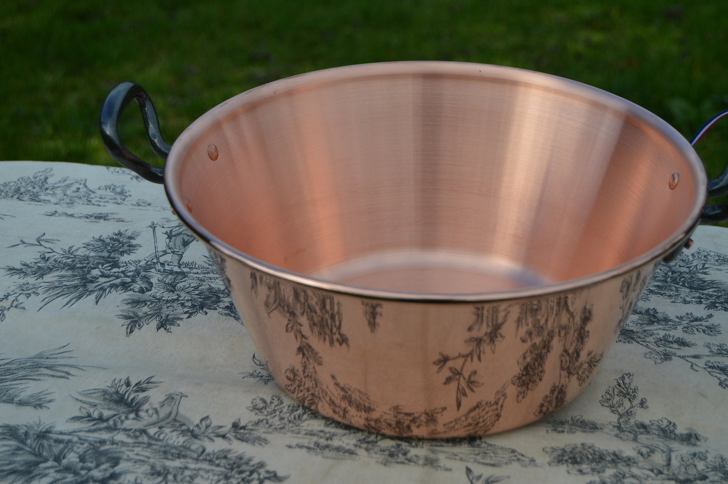 New NKC 28cm Copper Jam Pan with Ecumoire Skimmer NKC Normandy Kitchen Copper Jam Jelly 28cm 11" Rolled Top Iron Handles Normandy Kitchen