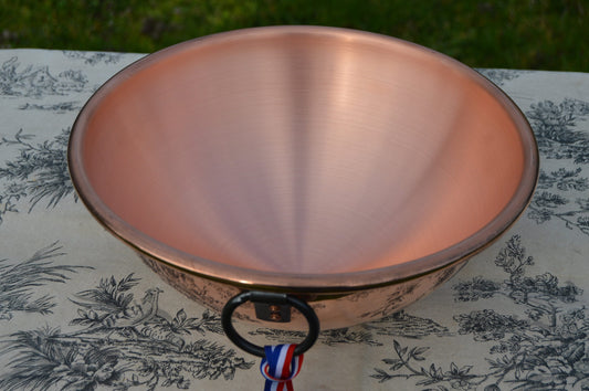 New NKC Copper 11" Mixing Bowl 28cm Cul de Poule Normandy Kitchen Copper Bol New Traditionally Made Copper 28 cm 1.2mm Iron Swing Ring