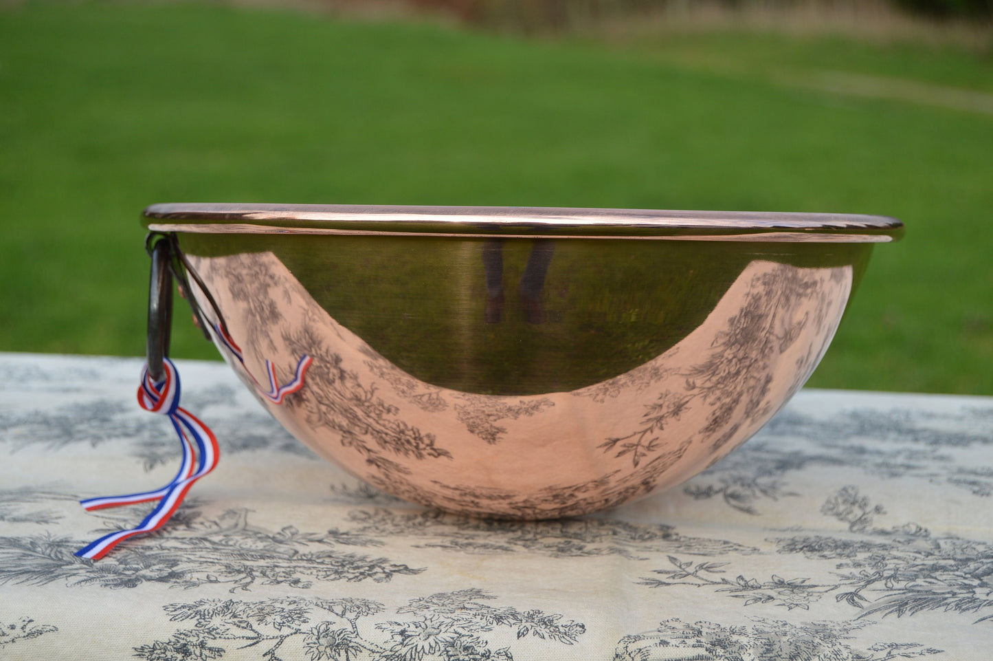 New NKC Copper 11" Mixing Bowl 28cm Cul de Poule Normandy Kitchen Copper Bol New Traditionally Made Copper 28 cm 1.2mm Iron Swing Ring