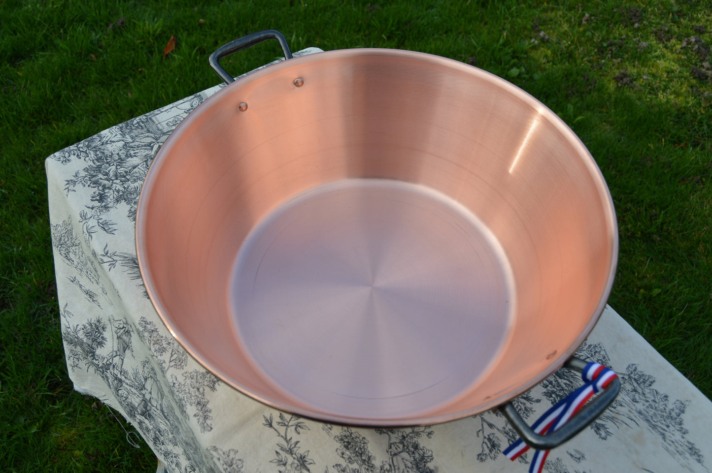 New NKC 38cm Copper Jam Pan + Ladle from Normandy Kitchen Copper Jam Jelly Pot 15 Inch Rolled Top Iron Handles New Normandy Kitchen 38 cm