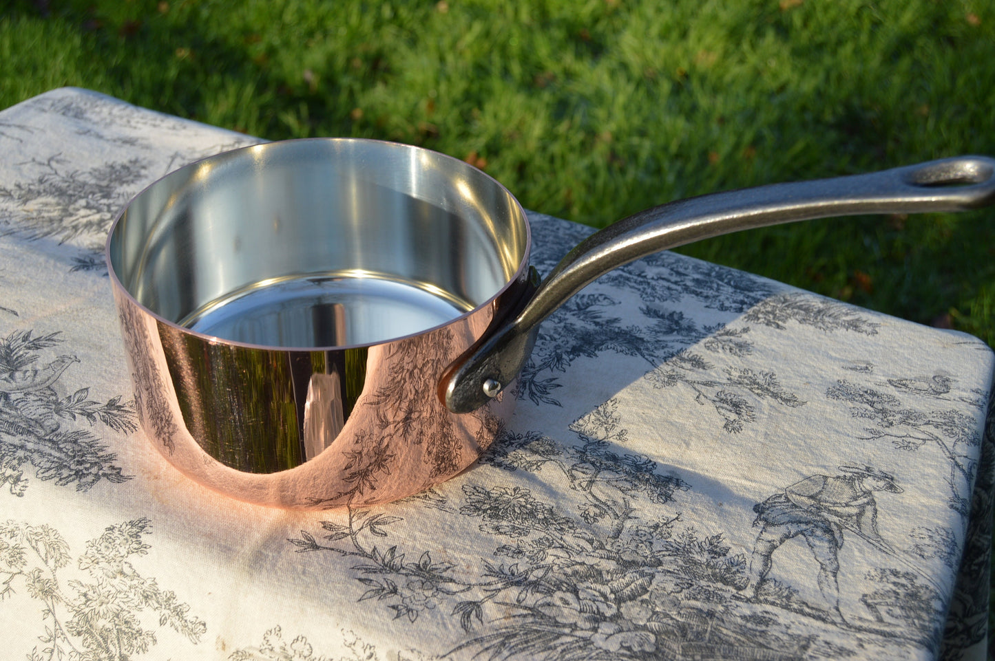 New 16cm NKC Copper Pan Tin Lined 1.6mm Professional Normandy Kitchen Copper Pot Iron Handle Steel Rivets 16cm 6 1/4 inch Saucepan