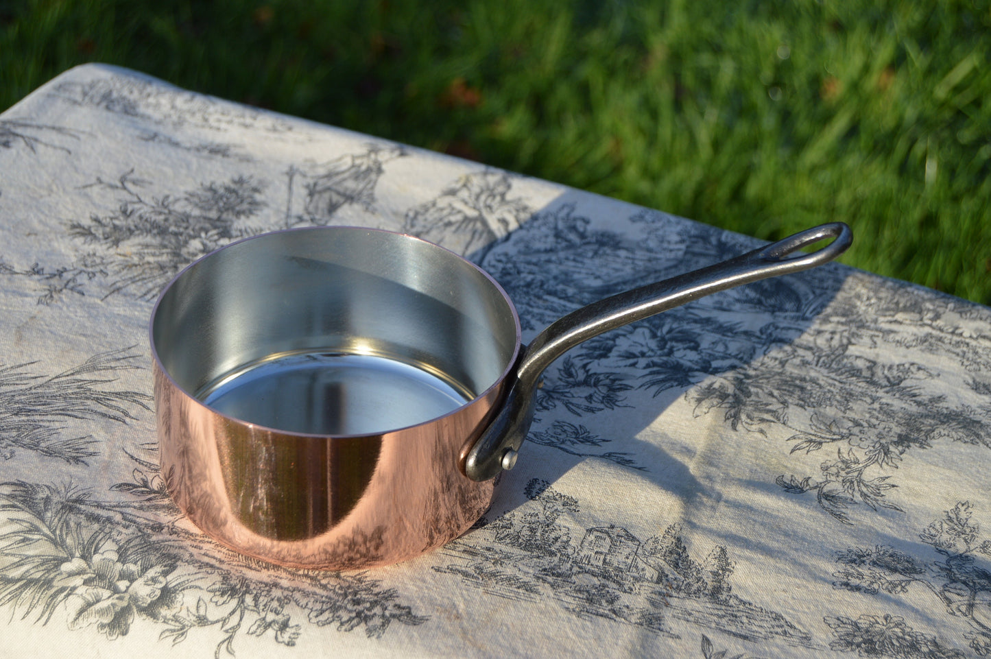 New 12cm NKC Copper Pan Tin Lined 1.4mm Professional Normandy Kitchen Copper Pot Iron Handle Steel Rivet Made in France 12cm 4 3/4" Saucepan