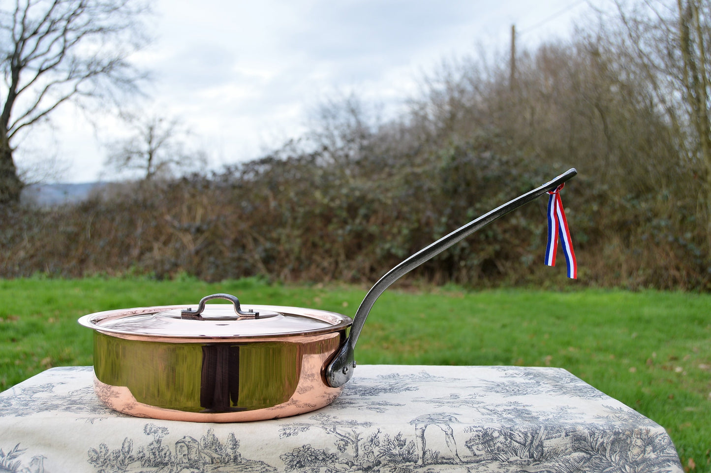 New NKC 20cm Saute Copper 8" Saute Pan Lid Traditionally Made Professional Normandy Kitchen Saute Fry Pan 20 cm 8" Tin Lined Kitchen Copper