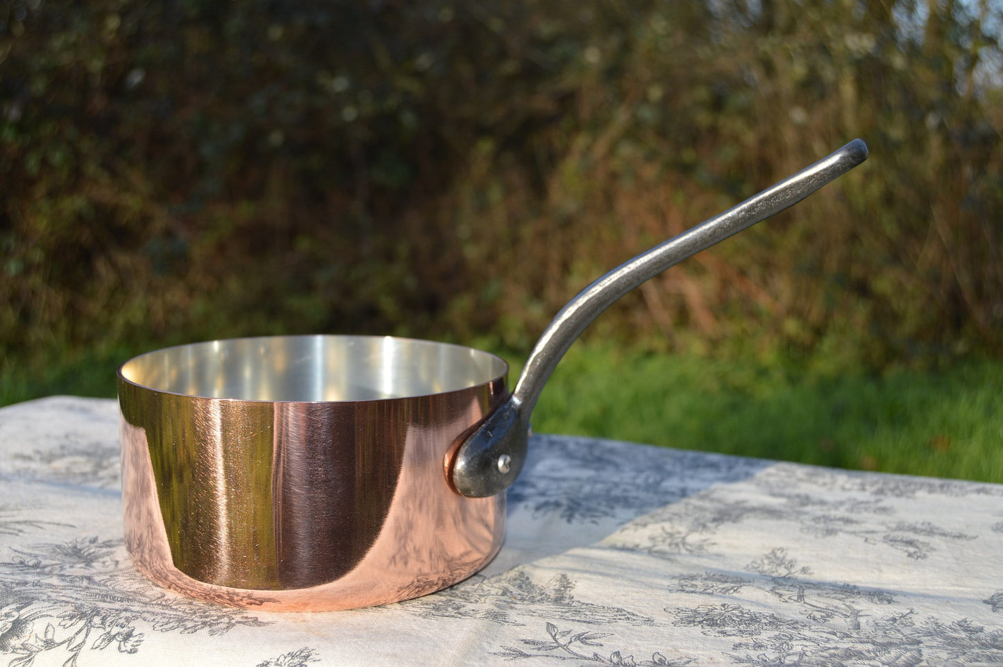 New 14cm NKC Copper Pan Tin Lined 1.5mm Professional Normandy Kitchen Copper Pot Iron Handle Steel Rivet Made in France 14cm 5 1/2" Saucepan