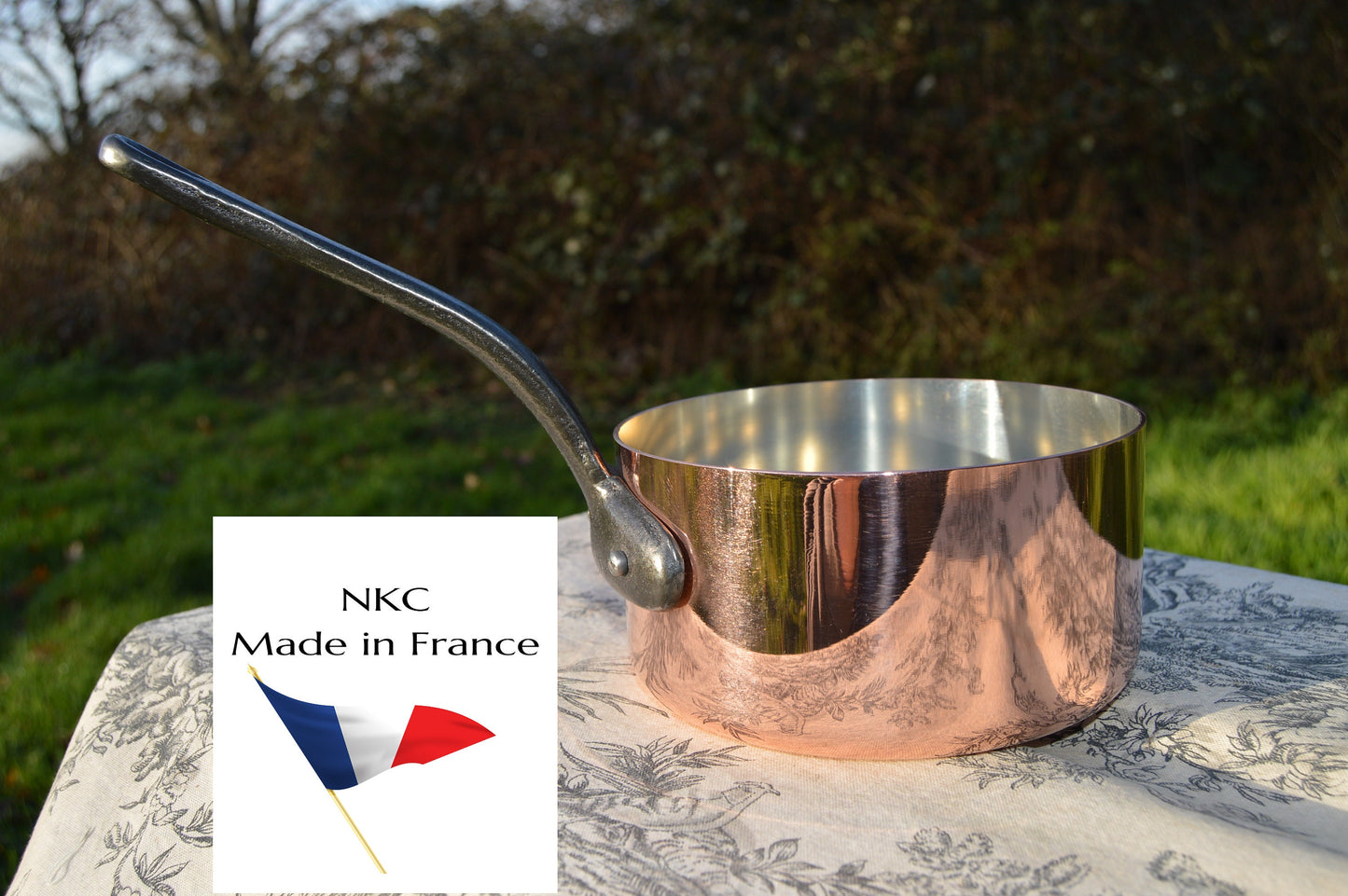 New 16cm NKC Copper Pan Tin Lined 1.6mm Professional Normandy Kitchen Copper Pot Iron Handle Steel Rivets 16cm 6 1/4 inch Saucepan