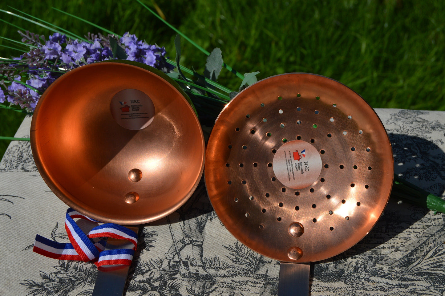 New NKC 38 cm Copper Jam Pan from Normandy Kitchen Plus Copper Skimmer and Ladle Jam Jelly Pan 38cm 15 Inch Rolled Top Stainless Handles