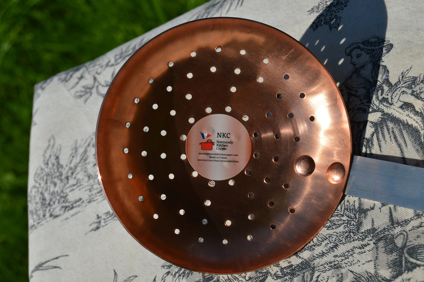New NKC 28 cm Copper Jam Pan + Ecumoire Skimmer Normandy Kitchen Copper Jam Jelly Pan 11" Rolled Top Stainless Steel Handles New NKC 28cm
