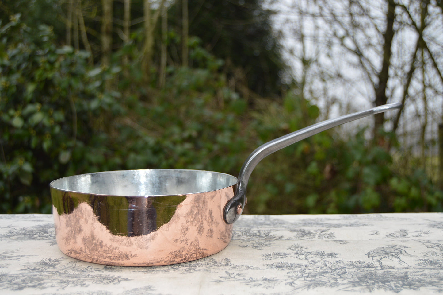 Antique Saute Pan New Villedieu Tin 1.4-1.7mm Français Copper Pan 21cm 8 1/4" Professional Saute Cast Iron Handle Quality New Hand Wiped Tin