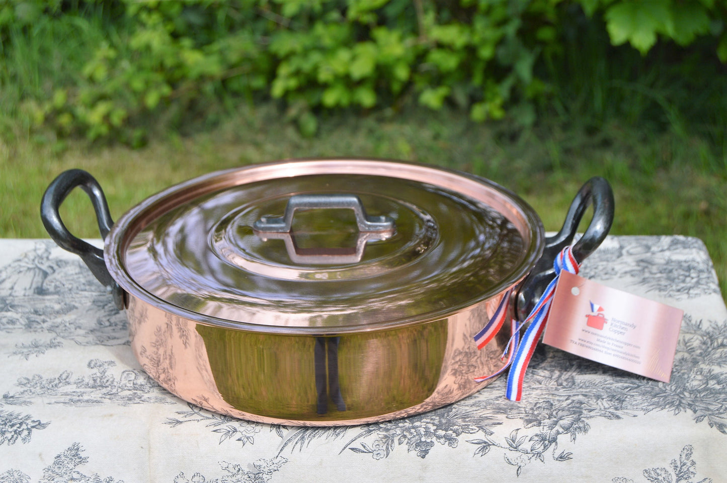 New NKC Copper 28cm Rondeau 28 cm 11" Big NKC Saute Two Handle Casserole Cuivre Traditionally Made Tin lined New Normandy Kitchen Copper