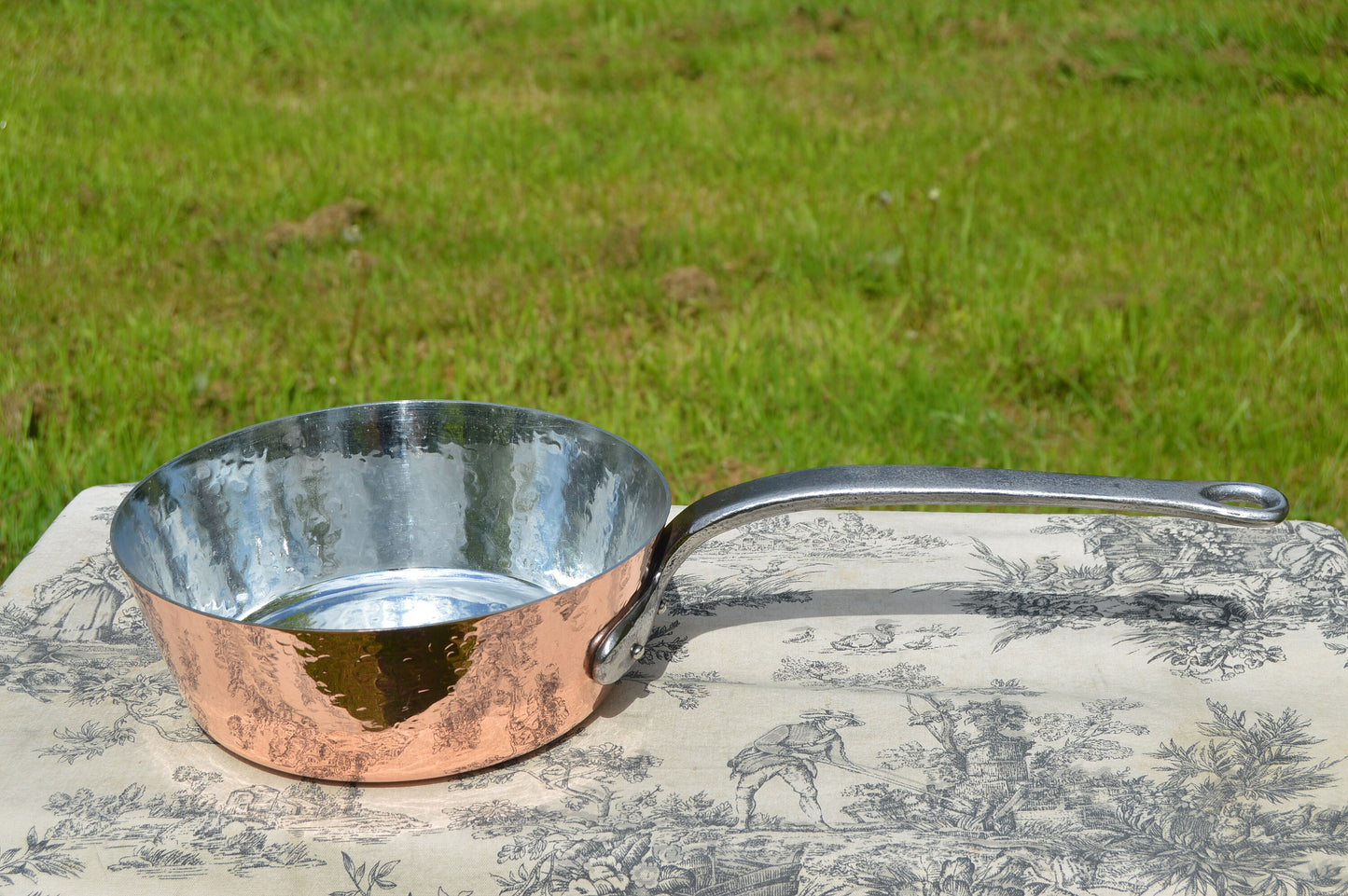 Vintage French Copper 1.8mm Sauteuse Evasee Pan Windsor New Artisan Tin Lined Professional Windsor 8 5/8" 22cm Fabrication Francaise