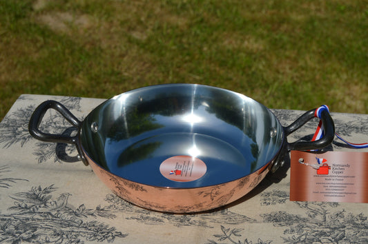 New NKC 20cm 8" Copper Round Au Gratin Saute Pan Normandy Kitchen Copper Saute Roasting Pan Tin lined New Normandy Kitchen Copper