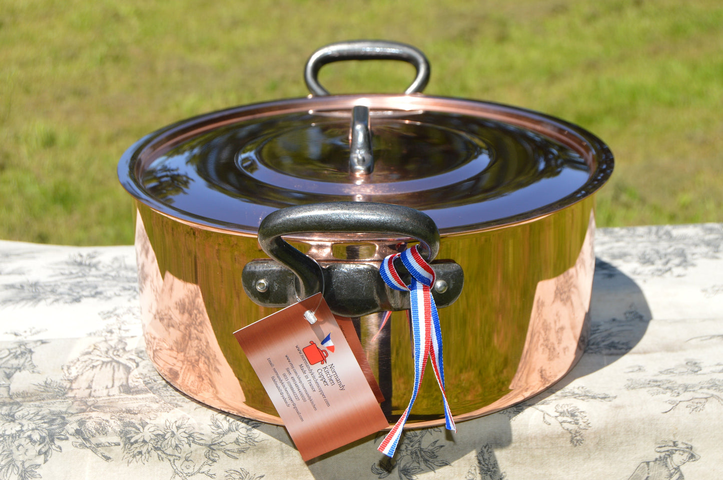 New NKC Copper 24 cm Stew Pot Bassine a Ragoût Casserole Marmite Faitout Dutch Oven Traditionally Made Normandy Kitchen 24cm 9.5" Tin lined