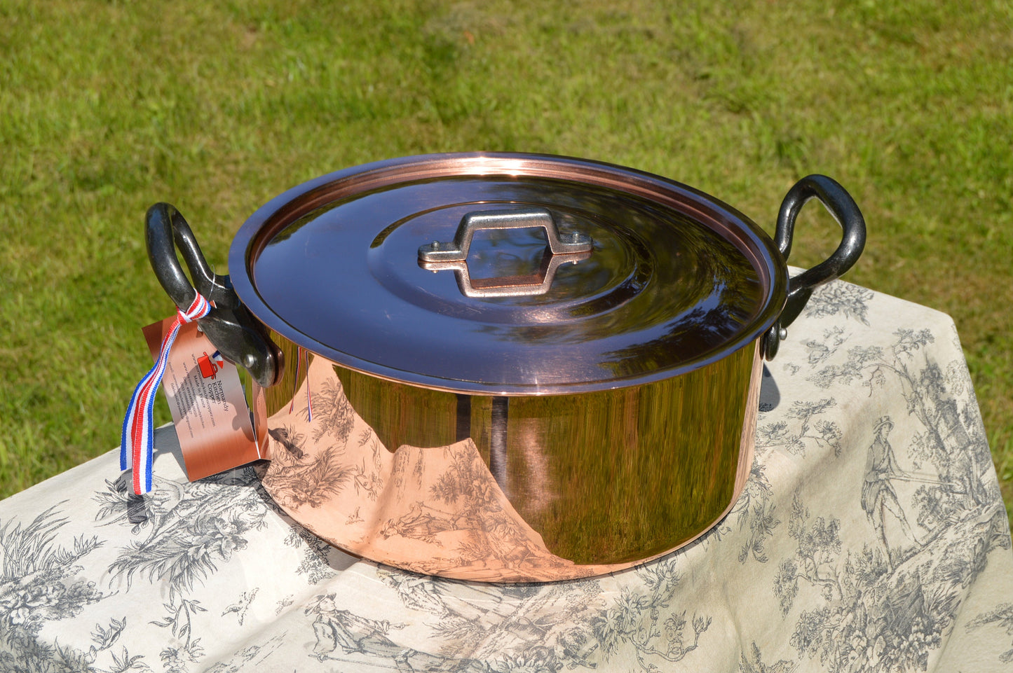 New NKC Copper 24 cm Stew Pot Bassine a Ragoût Casserole Marmite Faitout Dutch Oven Traditionally Made Normandy Kitchen 24cm 9.5" Tin lined