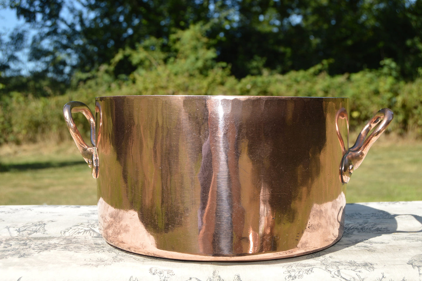 French Antique 1.7mm Copper 25cm Faitout Good Solid Copper Pot Marmite Ragoût Faitout BIG Pan New Tin Hand Raised Copper Quality Pot