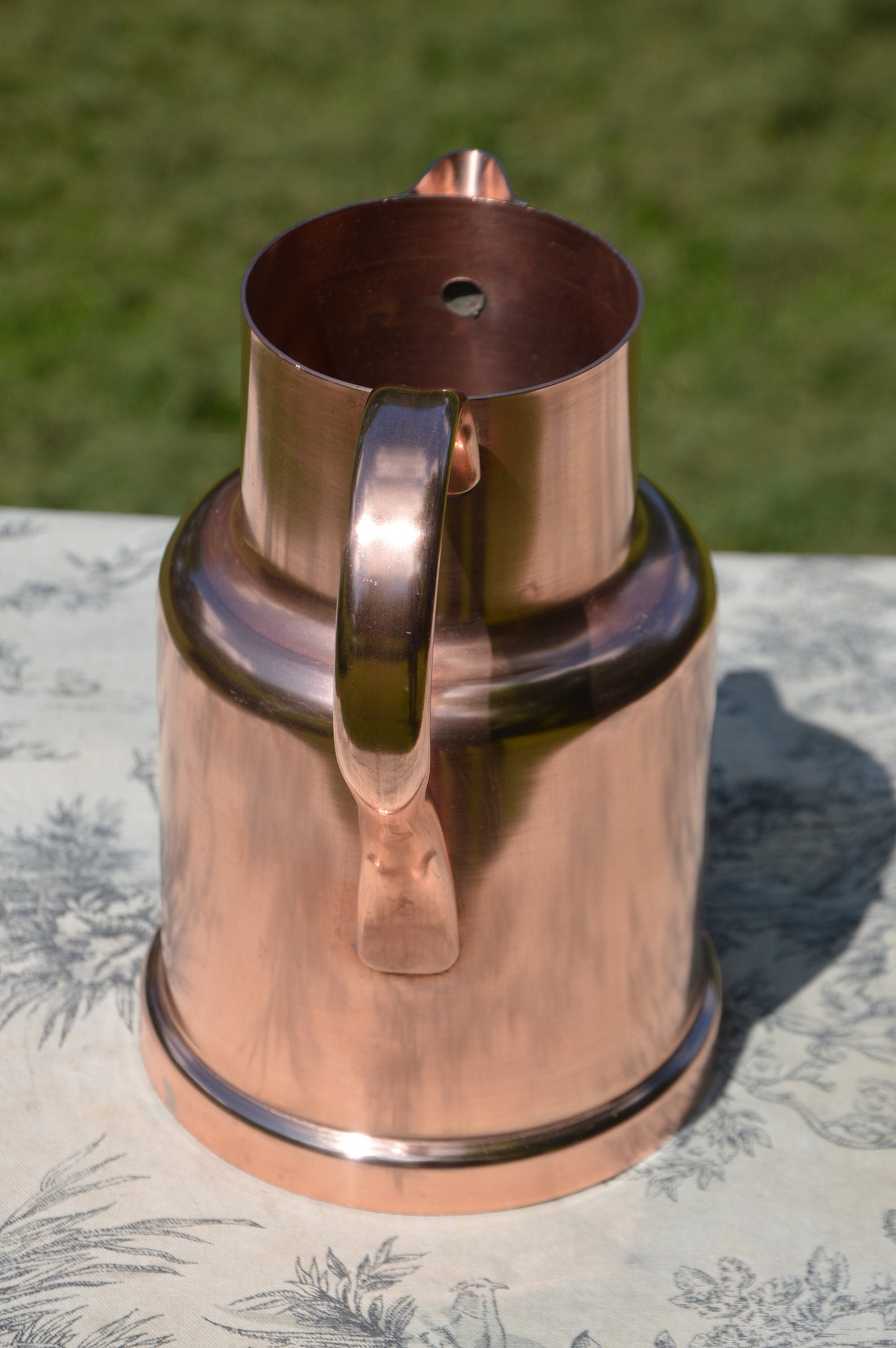 Delalande Vintage French Copper Jug Utensil Holder Copper Pitcher Solid Copper Handle Hand Hammered Mid Century Artisan Made Water Tight