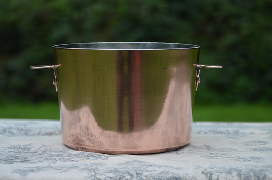 Poêle en cuivre antique 14 cm 5 1/2" Poêle en cuivre Bain Marie Pocheuse 'Oreilles' Pocheuse à sauce Braconnier Étain neuf essuyé à la main 1,1 mm