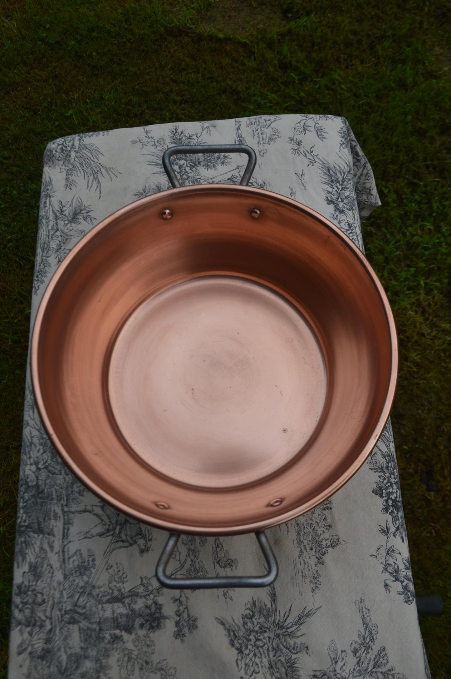 Lecellier Jam Syrup Pan Vintage Copper Smaller Jelly Pan 31cm Rolled Top 1.1 kilos 2 lbs 7 oz Copper Super Patina No Dents