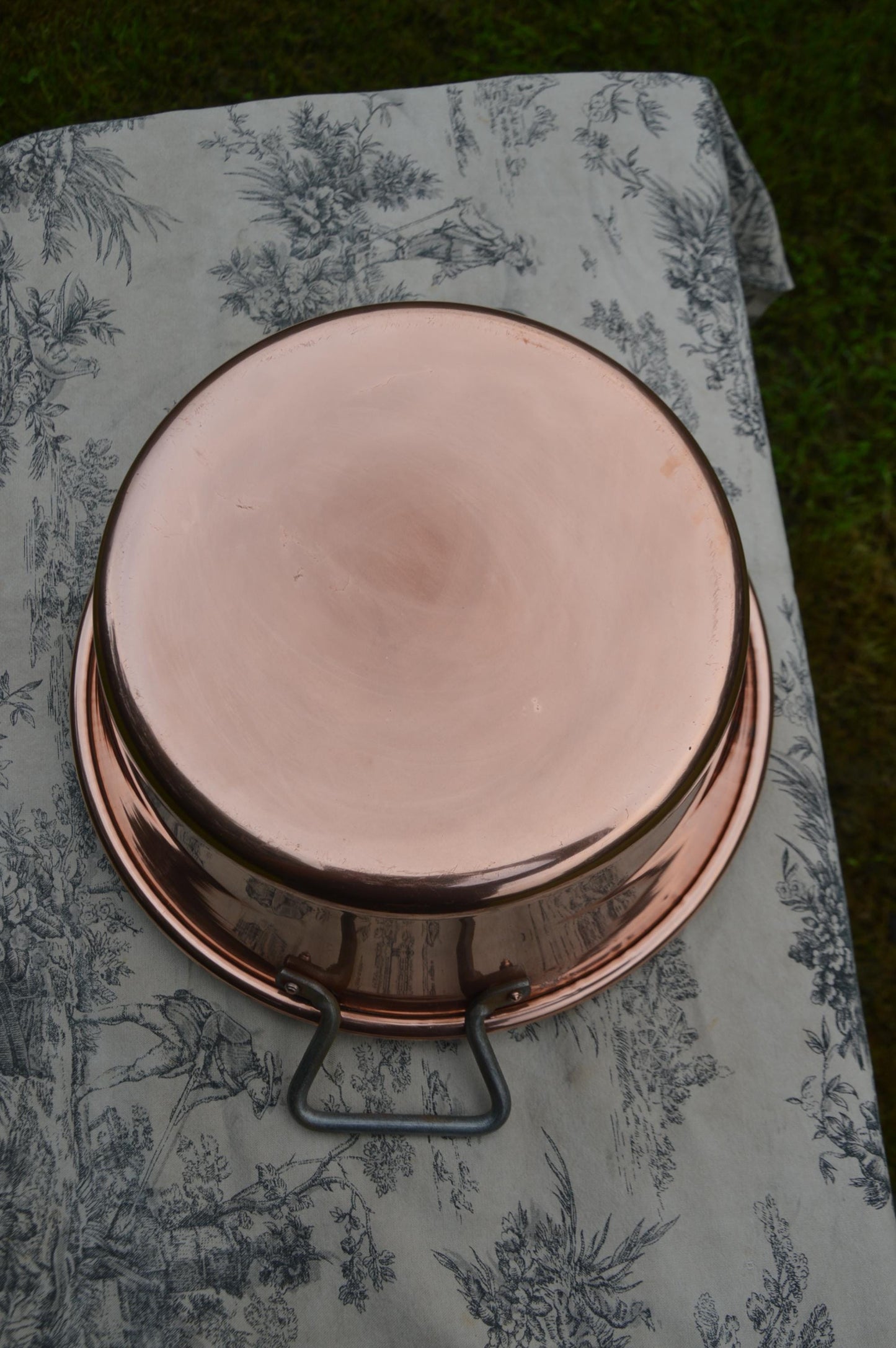 Lecellier Jam Syrup Pan Vintage Copper Smaller Jelly Pan 31cm Rolled Top 1.1 kilos 2 lbs 7 oz Copper Super Patina No Dents