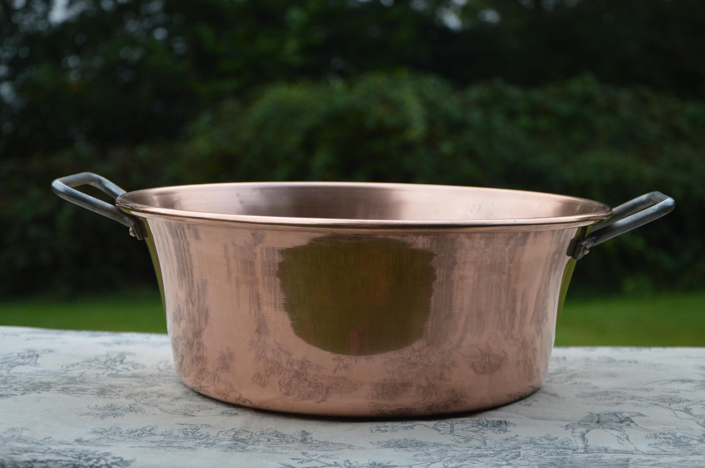 Lecellier Jam Syrup Pan Vintage Copper Smaller Jelly Pan 31cm Rolled Top 1.1 kilos 2 lbs 7 oz Copper Super Patina No Dents