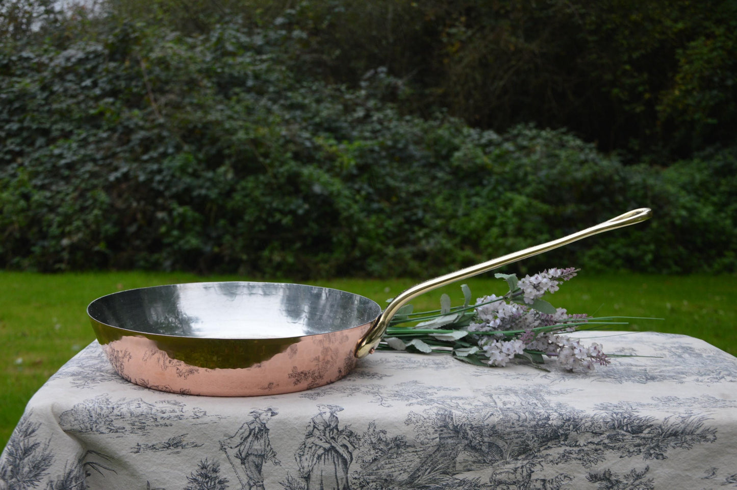 Vintage French Copper Flipping Pan Frying Pan ML Maurice Lefèvre Saute New Tin 1mm 28cm 11" Made In France Villedieu les Poeles