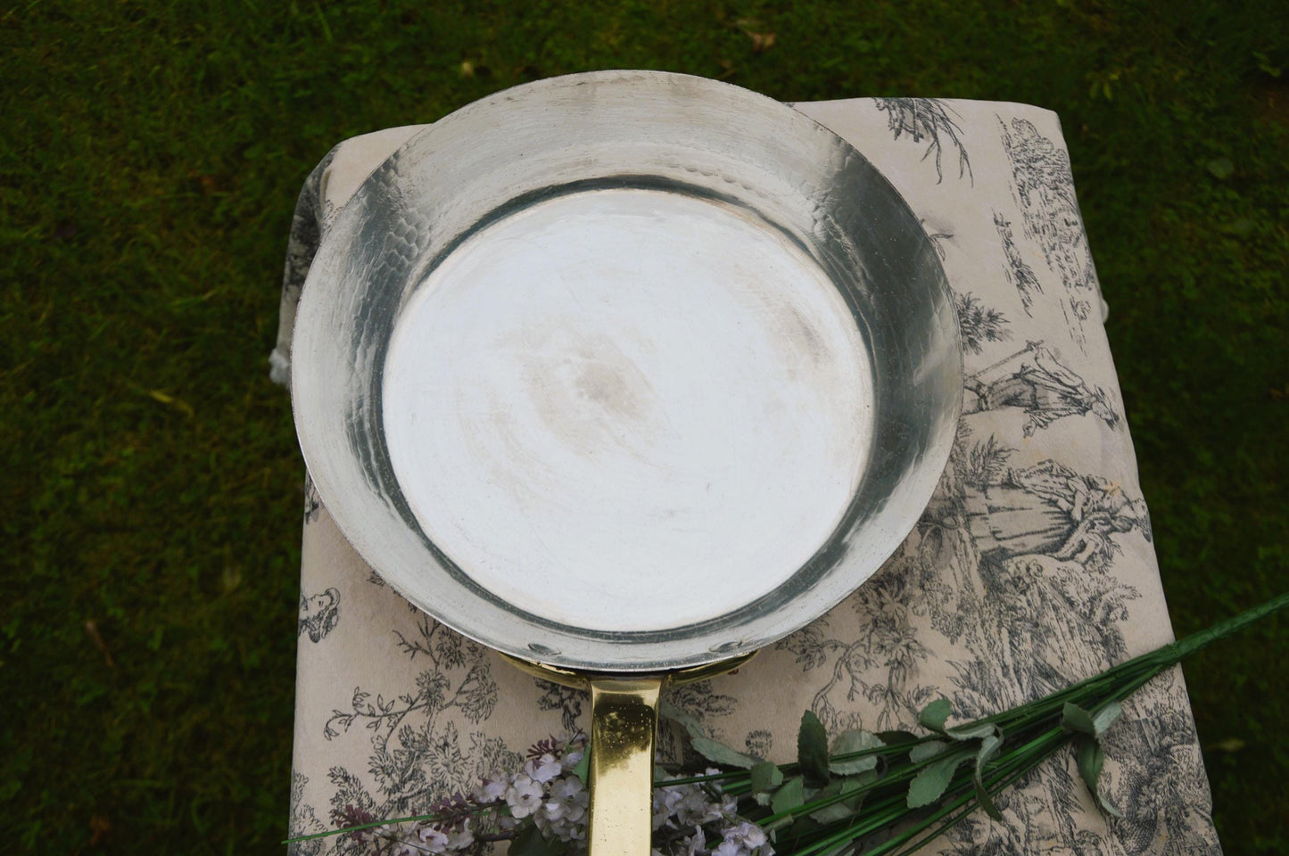 Vintage French Copper Flipping Pan Frying Pan ML Maurice Lefèvre Saute New Tin 1mm 28cm 11" Made In France Villedieu les Poeles