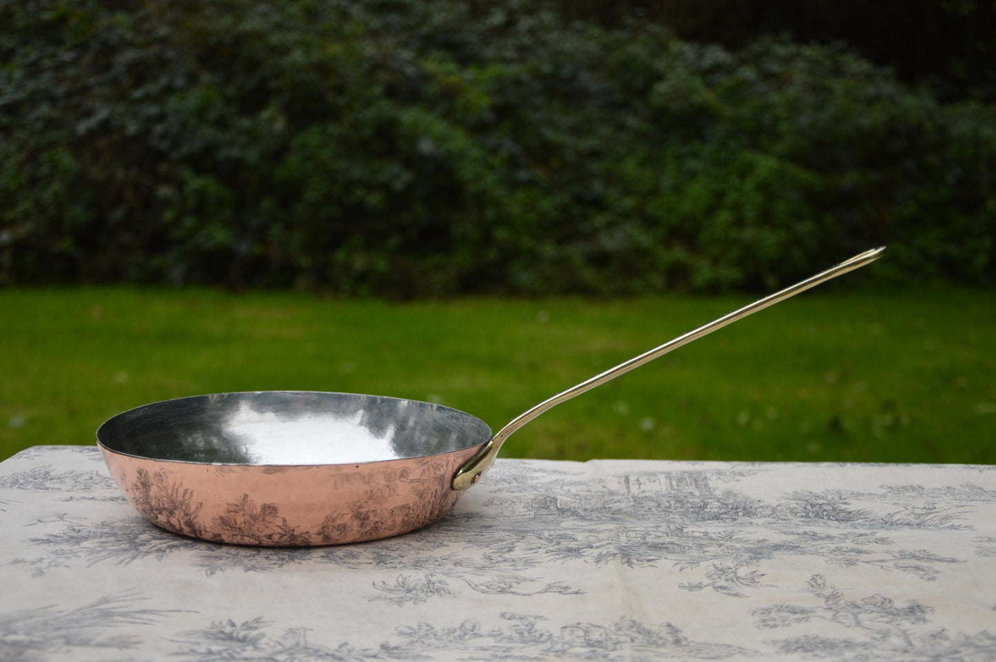 Vintage French Copper Flipping Pan Frying Pan ML Maurice Lefèvre Saute New Tin 1mm 19.5cm 7 5/8" Made In France Villedieu les Poeles