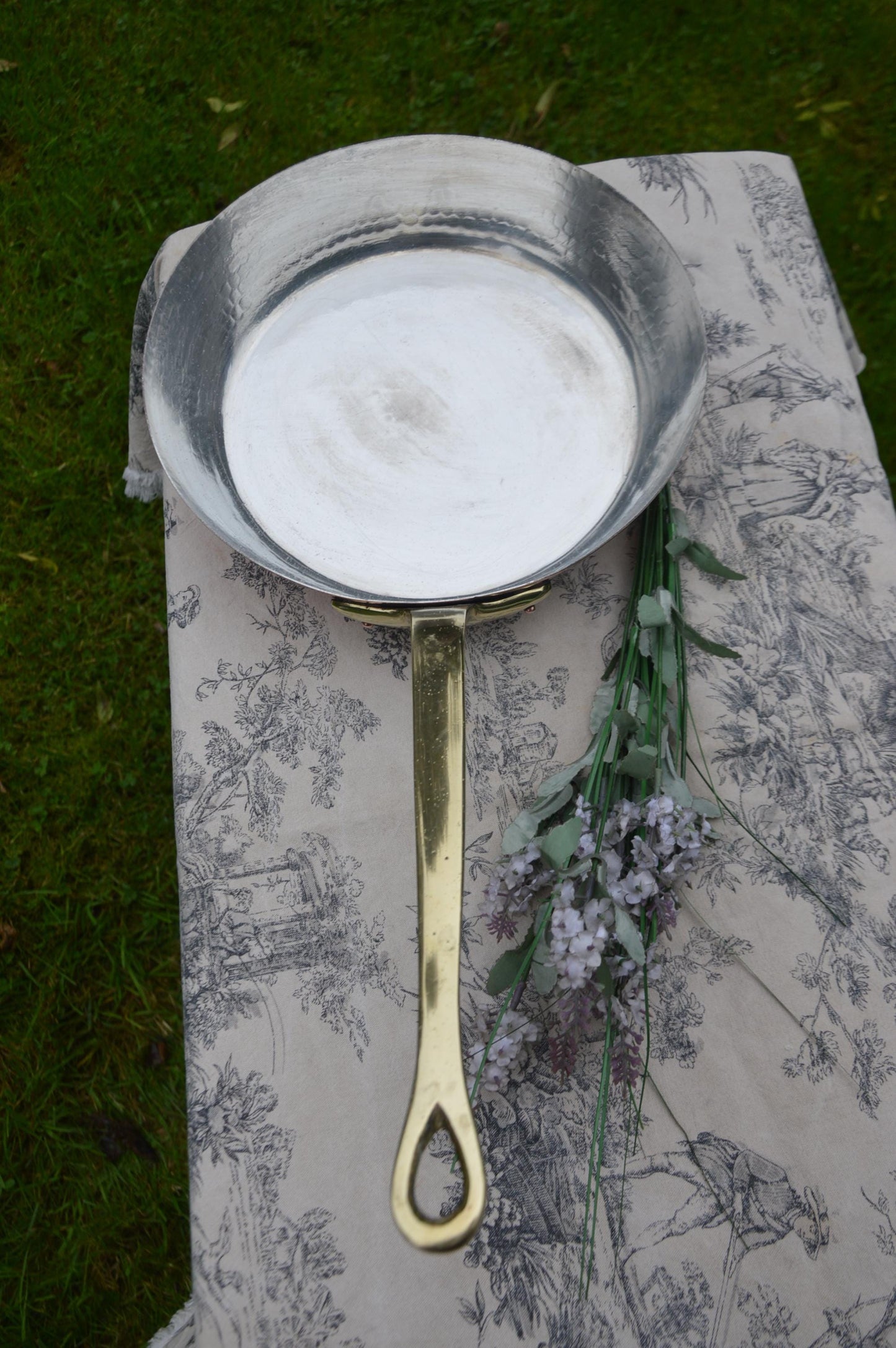 Vintage French Copper Flipping Pan Frying Pan ML Maurice Lefèvre Saute New Tin 1mm 28cm 11" Made In France Villedieu les Poeles