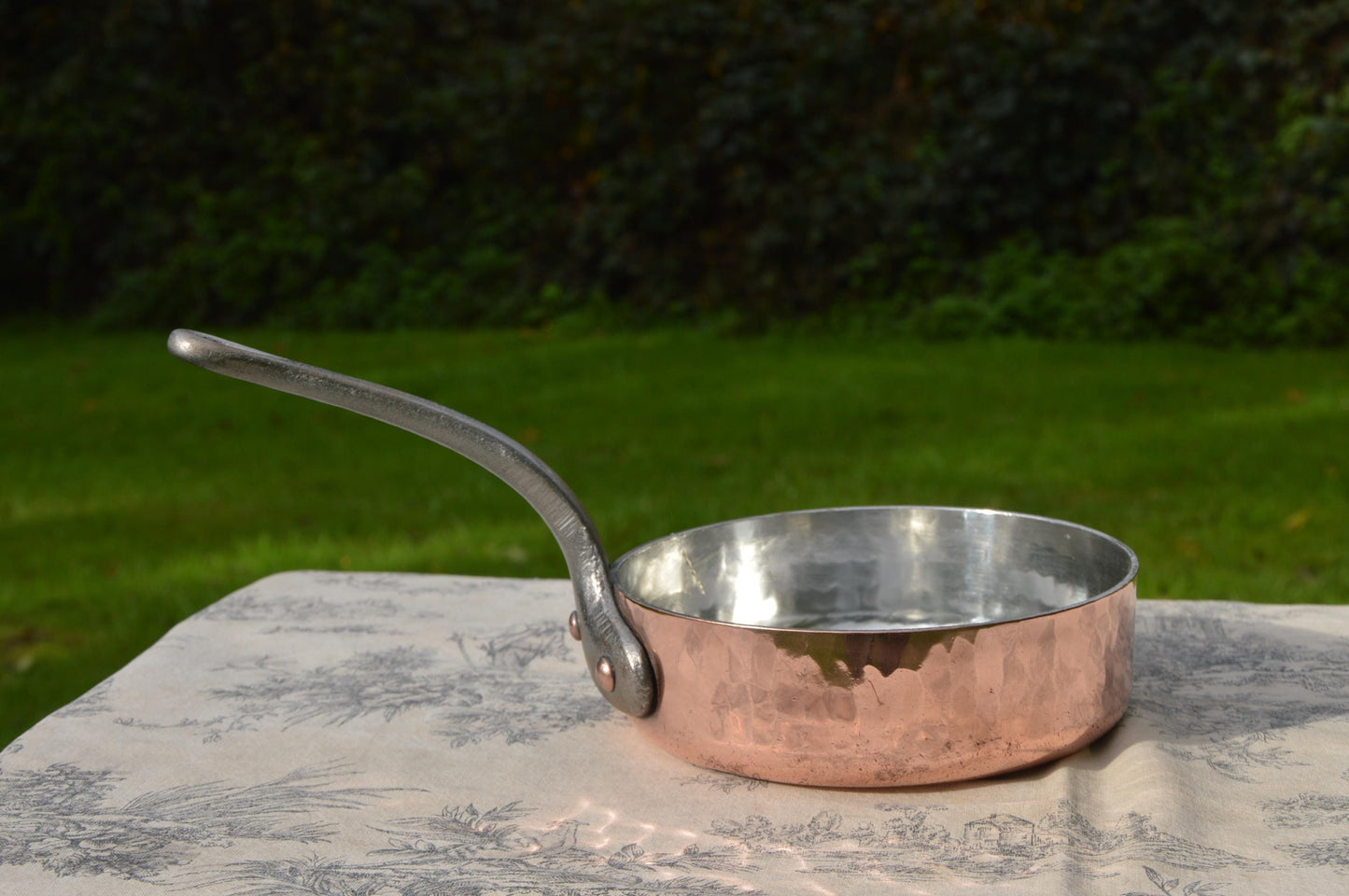 Copper Saute Pan New Artisan Tin 2.7mm Solid French Copper Saute Poele Iron Handle 16 cm 6 1/4" Vintage Fry Pan High Sided Saute Skillet