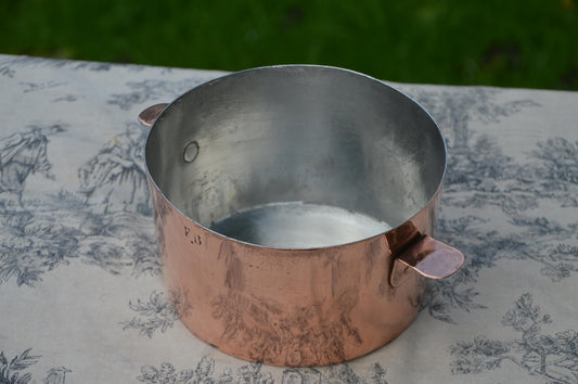 Antique Copper Pan 15cm 6" Pan Copper Bain Marie Poacher 'Ears' Sauce Poacher Braconnier New Hand Wiped Tin 1mm Stamp FB