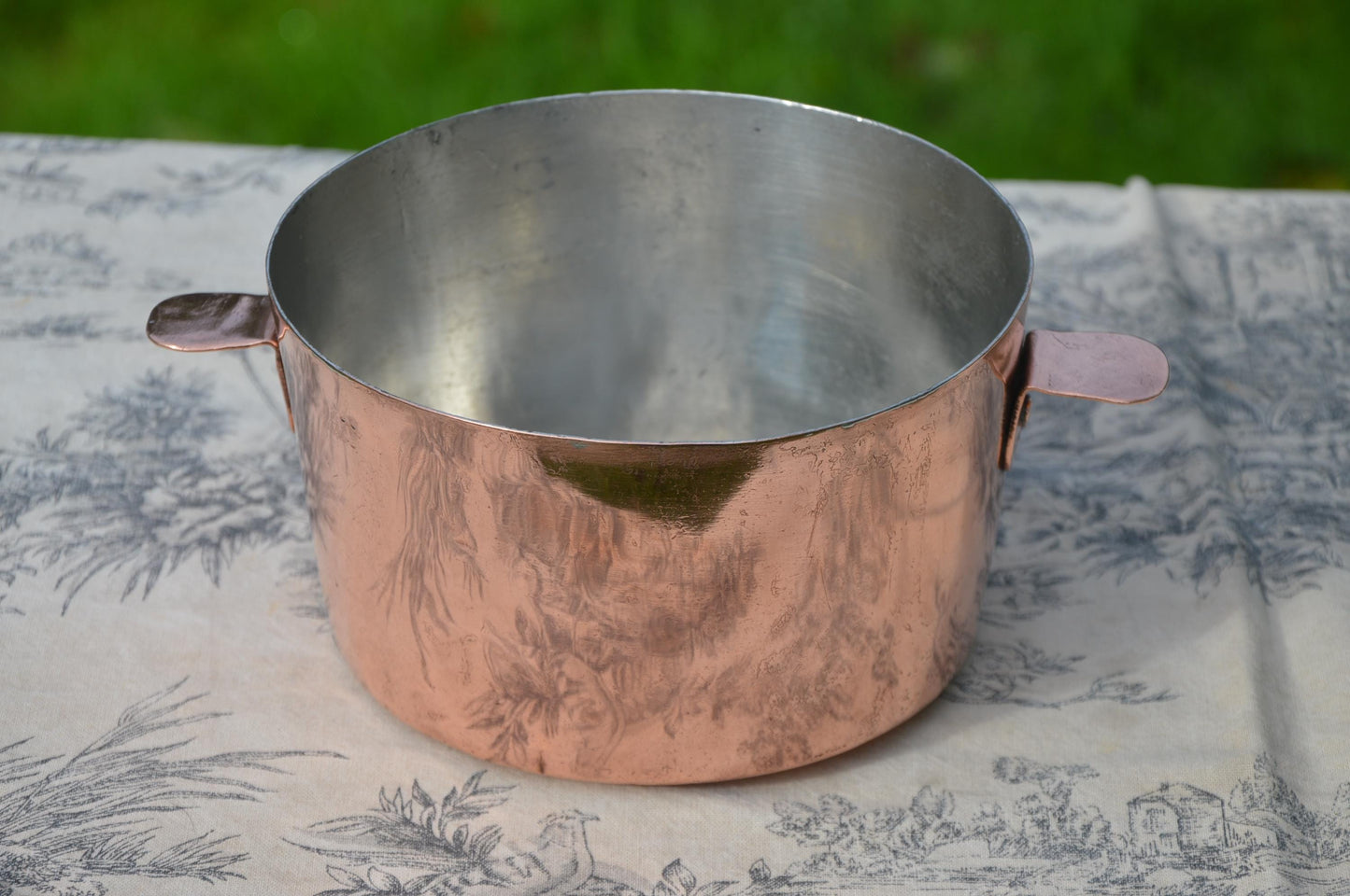 Antique Copper Pan 15cm 6" Pan Copper Bain Marie Poacher 'Ears' Sauce Poacher Braconnier New Hand Wiped Tin 1mm Stamp FB