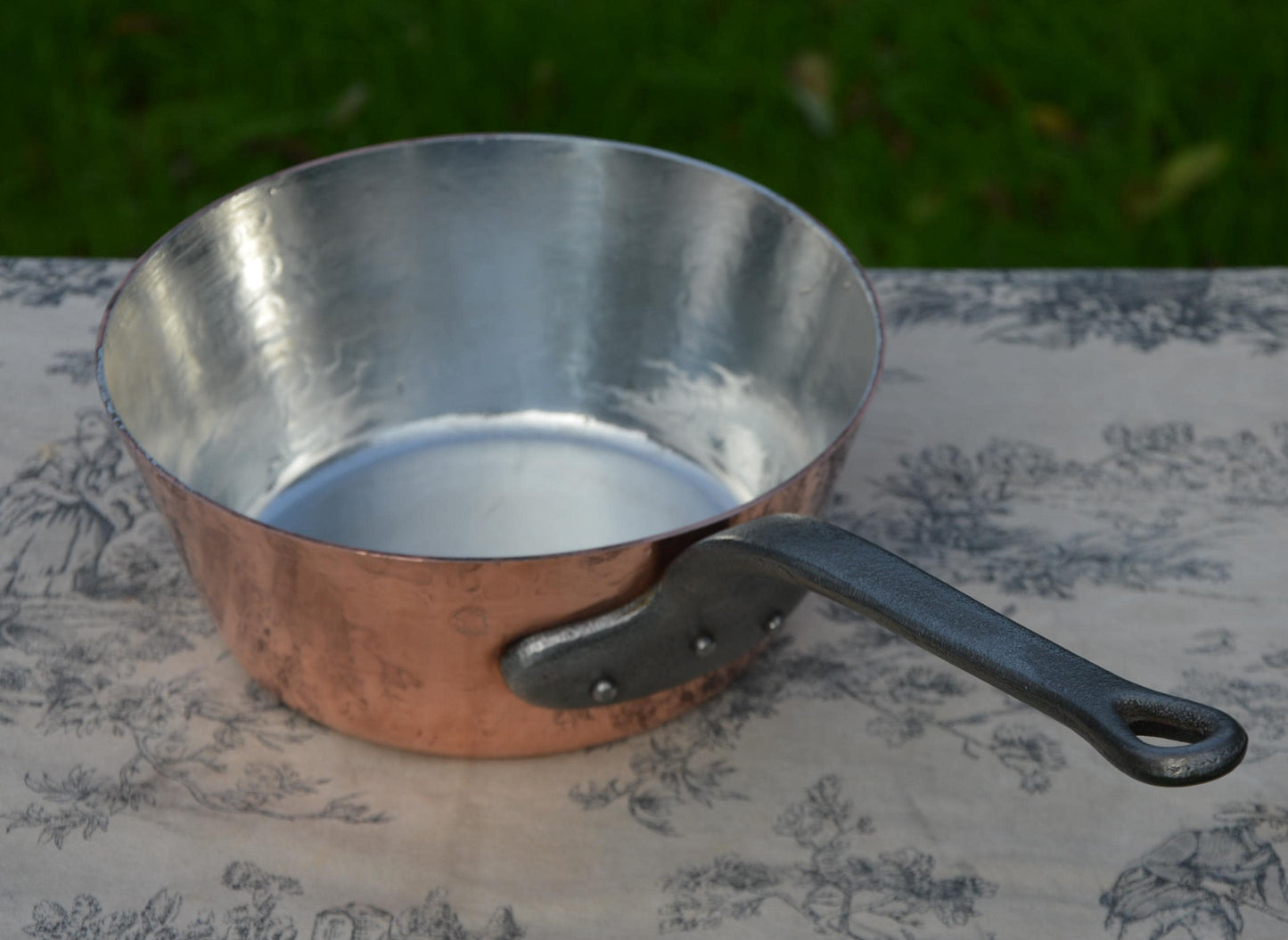 French Copper 2mm Sauteuse Evasee Pan Windsor New Artisan Hand Wiped Tin Vintage Professional Windsor 8" 20cm Fabrication Francaise Ideal