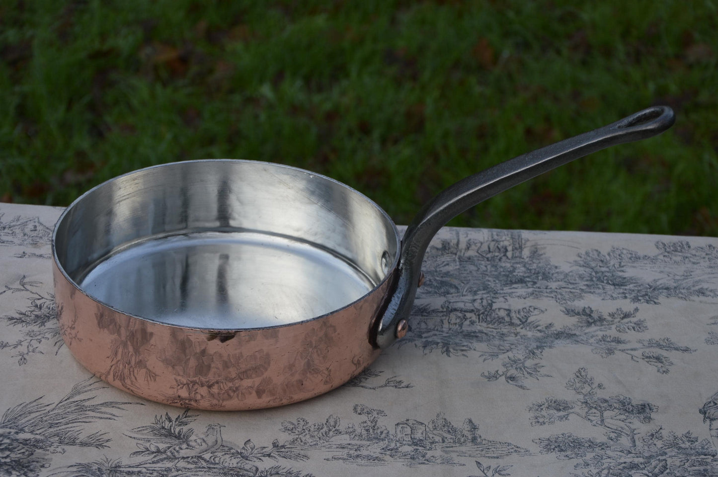 Antique Saute 22cm 8 5/8 " Sauté French Vintage 2.7mm Copper Good Sized  New Hand Wiped Tin Heavy Quality Beautiful Solid Frying Pan