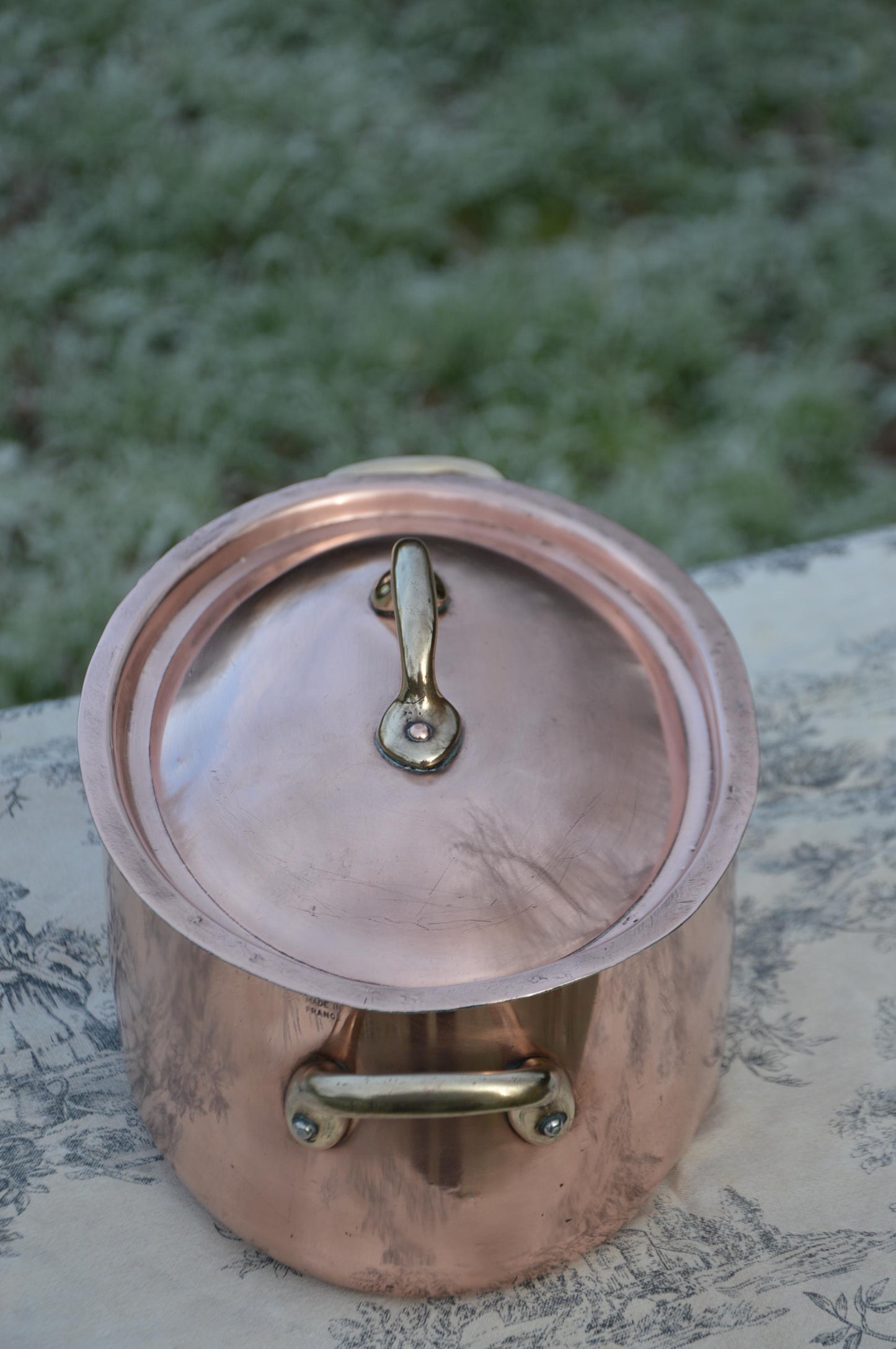 French Copper Pan Copper Pot Dutch Oven Casserole Lid Faitout 1.7mm Oval 24cm 11" StockPot Kitchen Pot New Hand Wiped Tin Well Used