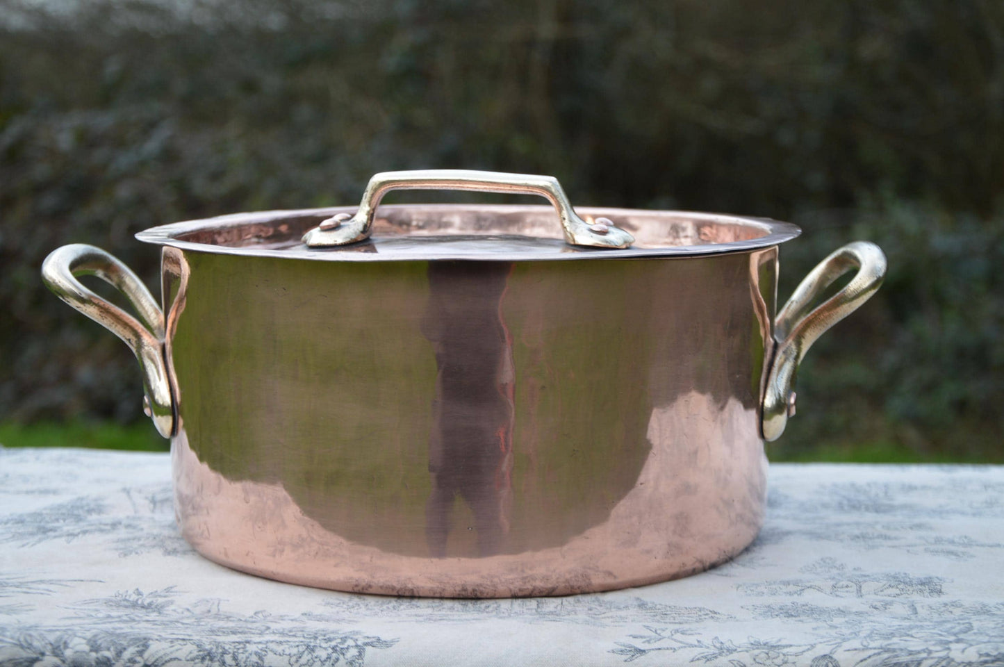 French Antique 1.8mm Copper 25cm Faitout Good Solid Copper Pot Marmite Ragoût Faitout BIG Pan New Tin Hand Raised Copper Quality Pot