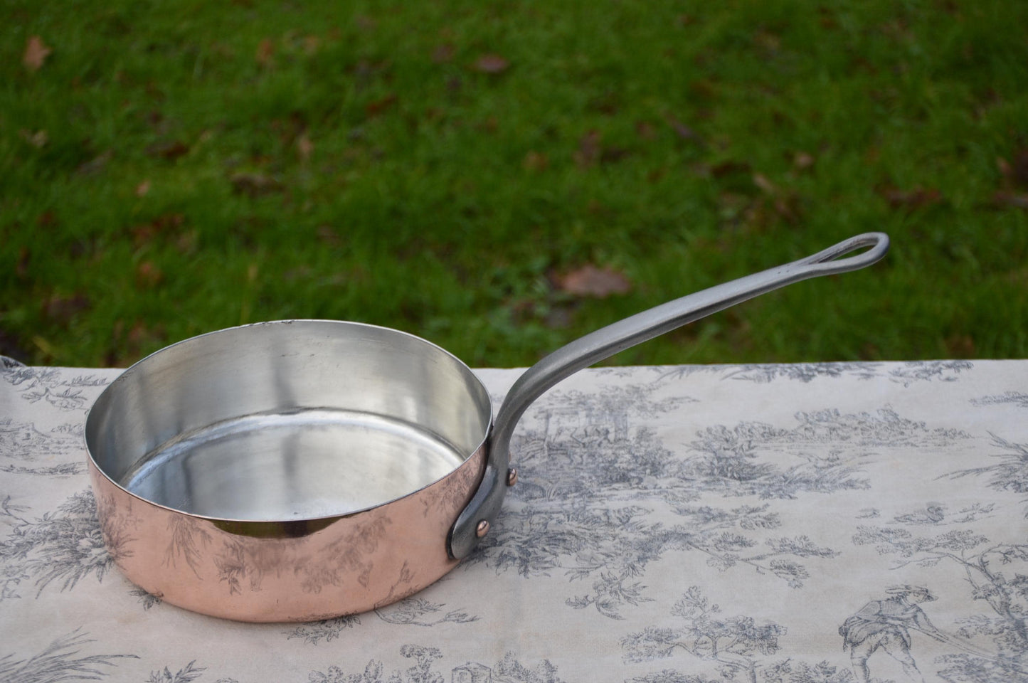 Antique Saute New Tin 1.6mm Copper Frying Saute Pan French 21cm New Artisan Hand Wiped Tin Fabulous Quality Antique Pot