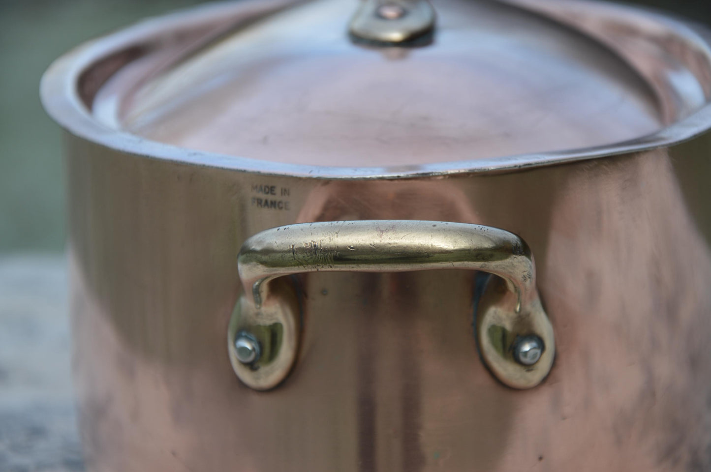 French Copper Pan Copper Pot Dutch Oven Casserole Lid Faitout 1.7mm Oval 24cm 11" StockPot Kitchen Pot New Hand Wiped Tin Well Used