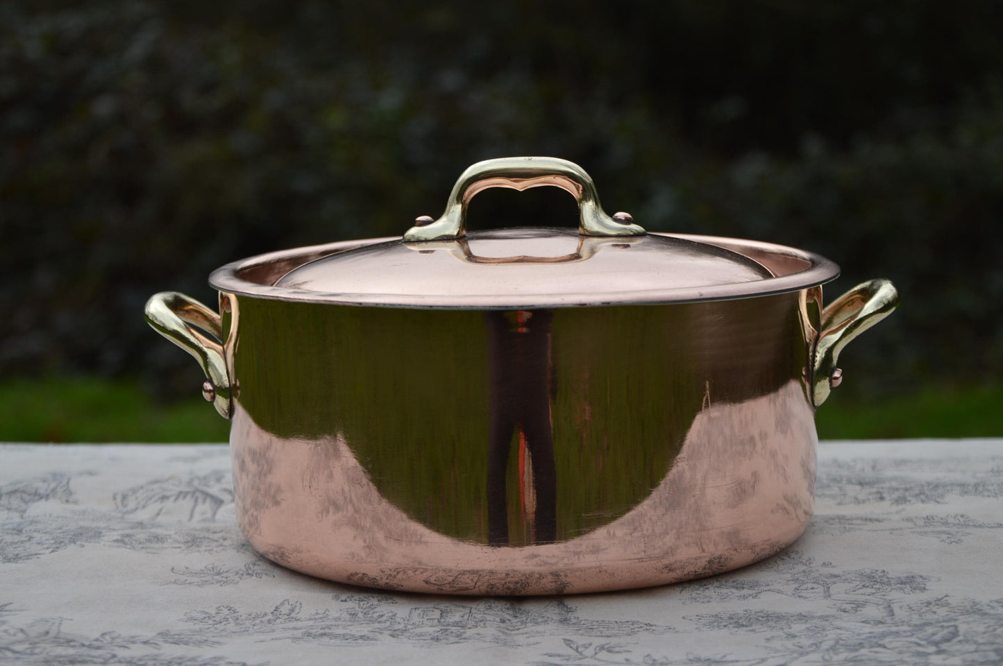 Copper Faitout Casserole New Tin Villedieu Made Vintage Copper Pot Rondeau Dutch Oven Lid 1.8mm Round 20cm 8" Big Pot