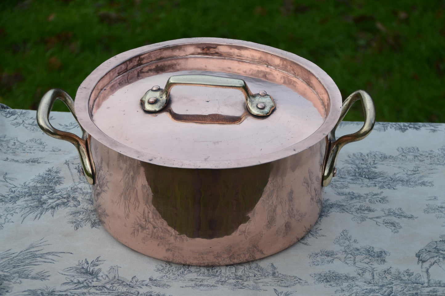 French Antique 1.8mm Copper 25cm Faitout Good Solid Copper Pot Marmite Ragoût Faitout BIG Pan New Tin Hand Raised Copper Quality Pot