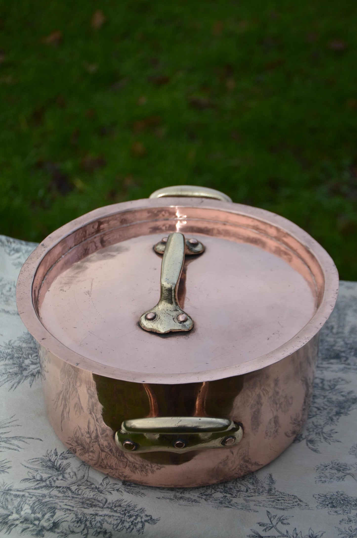 French Antique 1.8mm Copper 25cm Faitout Good Solid Copper Pot Marmite Ragoût Faitout BIG Pan New Tin Hand Raised Copper Quality Pot