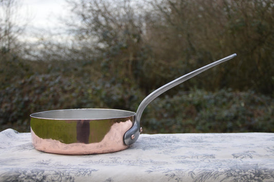 Antique Saute New Tin 1.6mm Copper Frying Saute Pan French 21cm New Artisan Hand Wiped Tin Fabulous Quality Antique Pot