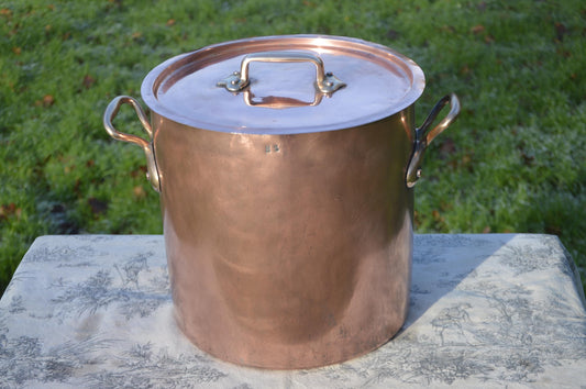 Copper Pan Antique New In-House Tin Lining French Antique Stock Pot Marmite Faitout  1.6mm 28cm 11" Pot Quality