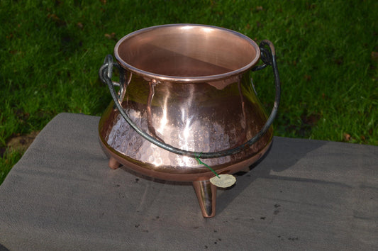 French Antique Copper Cauldron Jam Pan Apple Butter Jelly Preserves Cauldron Pot Real Statement Piece Heritage Copper Normandy Kitchen