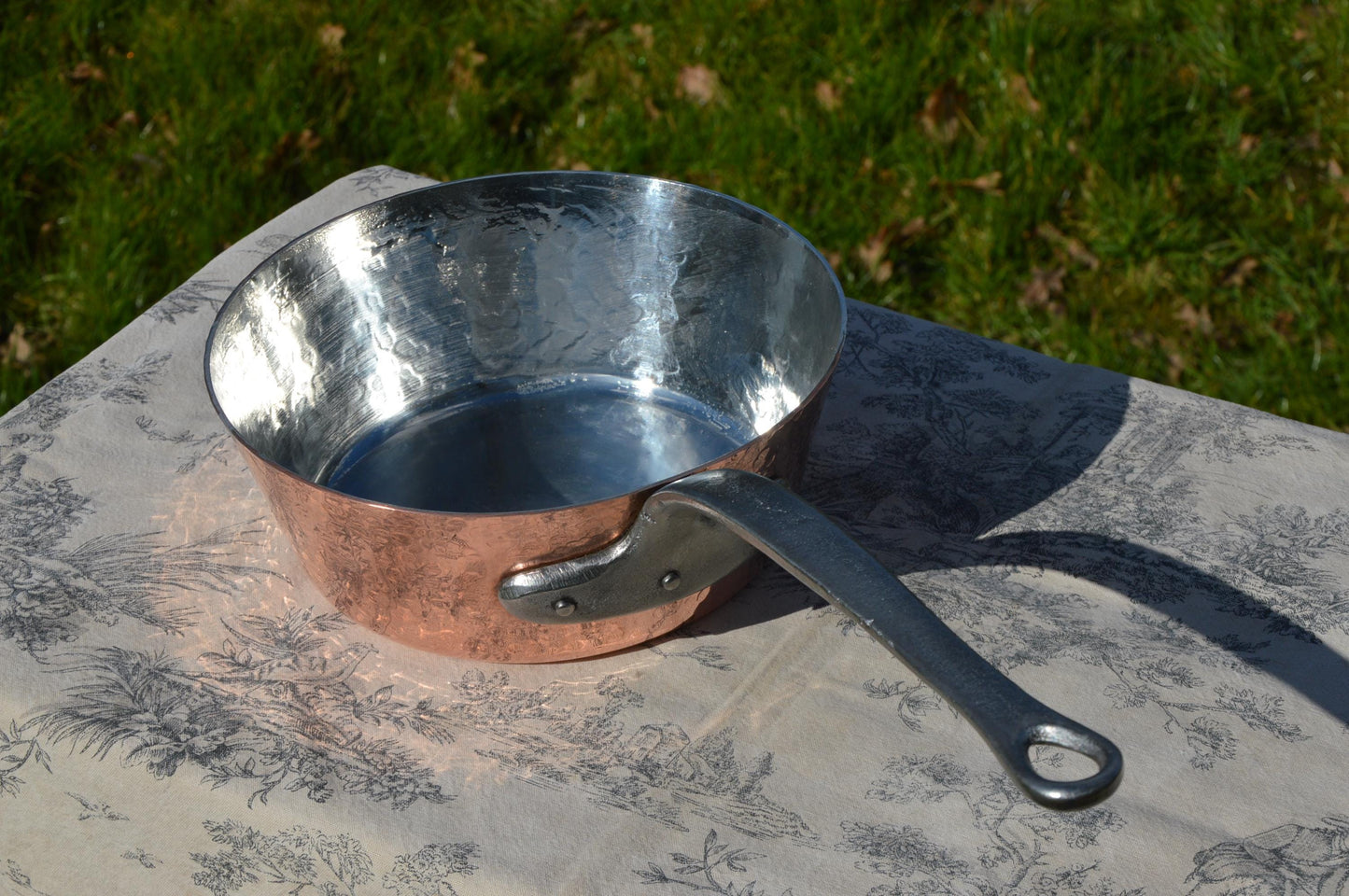 Vintage French Copper 2.1mm Sauteuse Evasee Pan Windsor New Artisan Tin Lined Professional Windsor 8 5/8" 22cm Fabrication Francaise