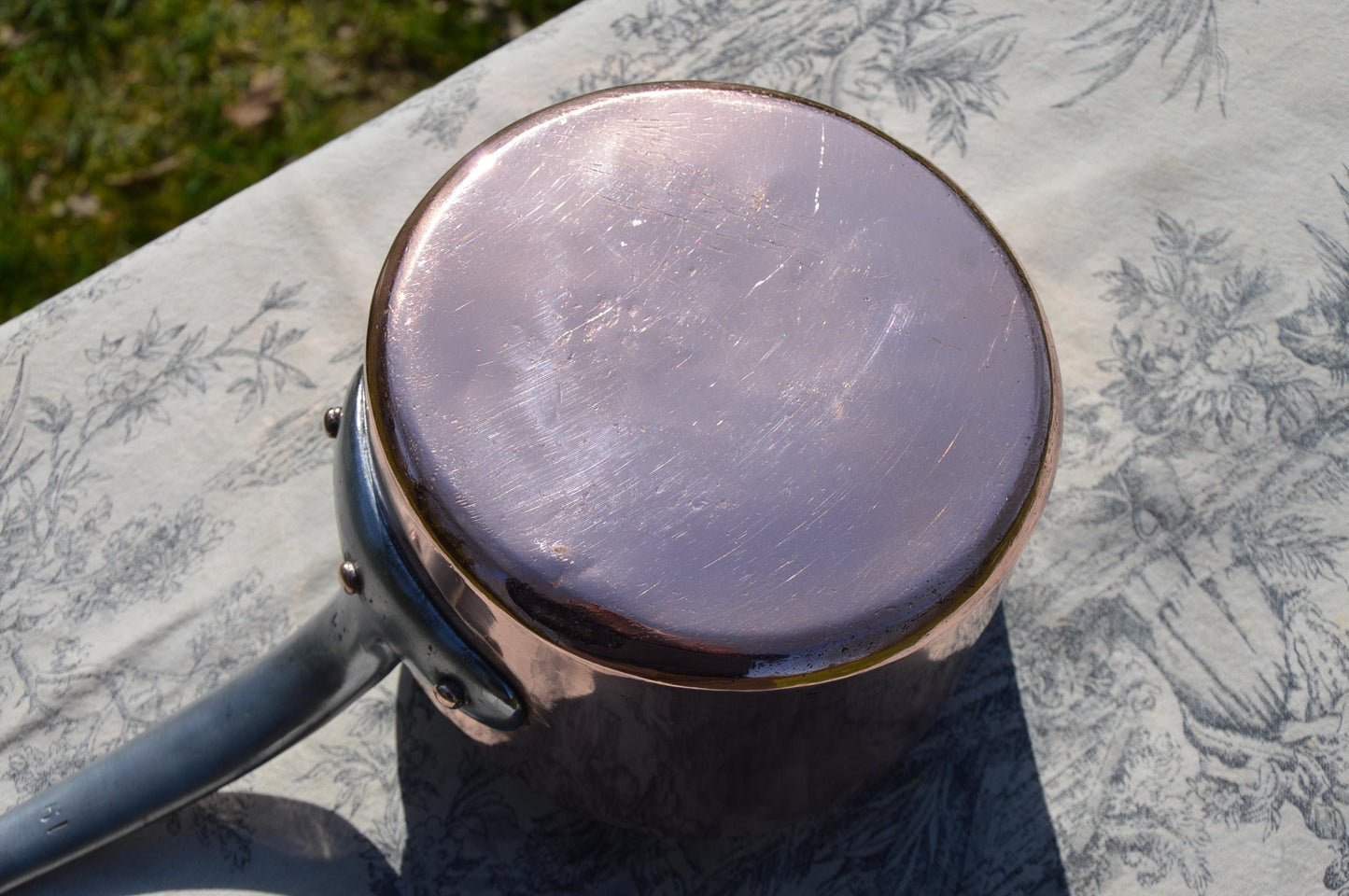 Antique Copper Pan Cockerel 14.5cm 5 3/4" Pan Charmois Lasnier Dehillerin Copper 1.3mm Sauce New Tin, New High Shine Fully Marked